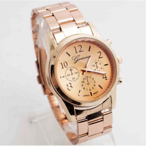 Fashion Ladies Women Girl Unisex Geneva Stainless Steel Quartz Wrist Watch