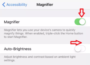 magnifier and auto brightness
