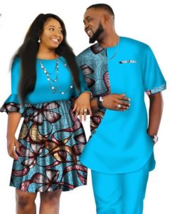 ankara print styles for couples of different complexion