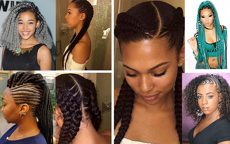 trending ladies braids hairstyles of different colors