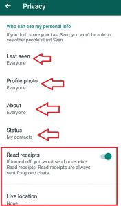 set who can see your personal whatsapp info