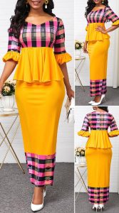 adorable ankara plain and pattern skirt and blouse outfit for any occasion - liligal