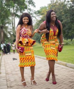 bestie short sleeve kente skirt and blouse and gown style for wedding - squad ankarafashion top