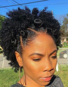 half bantu knots natural hairstyle - curlycraze