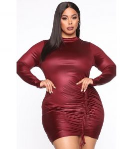 long sleeve ankara short gown for plus size, curvy ladies