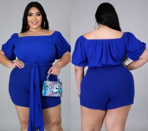 plain ankara short palazzo jumpsuit for curvy, busty, plus size young ladies