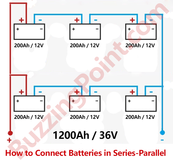 how to connect batteries in series-parallel: connection/wiring diagram