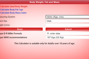 ideal body weight, body fat and body mass index calculator app