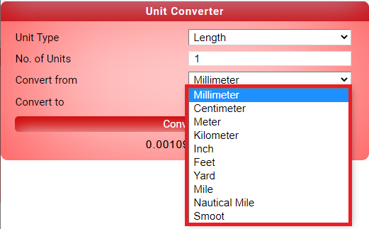 unit conversion for length