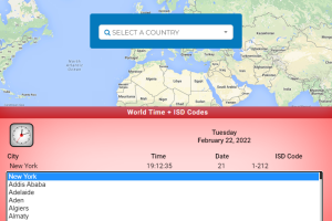 world clock + isd codes online app