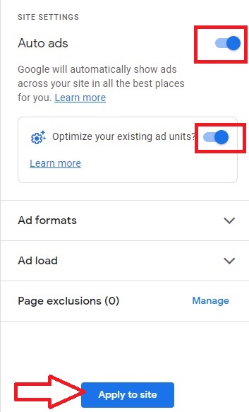 activating google adsense auto ads