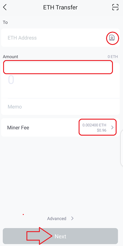 how to withdraw a token from imtoken app - paste the wallet address of the receiver and specify the amount
