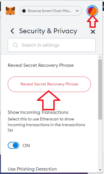 how to recover the secret recovery phrase of your metamask wallet