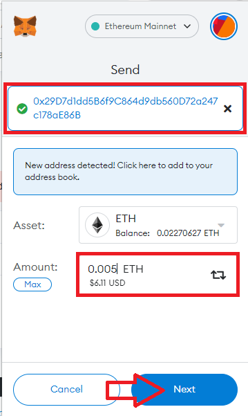 how to send fund from metamask wallet - paste the receiving wallet address and the sending amount