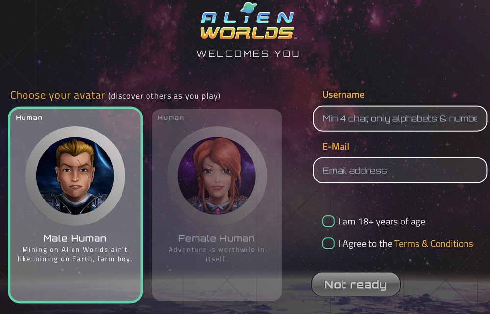 How to create Alien Worlds account