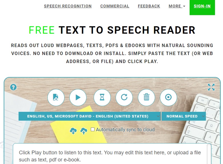 ttsreader: free text to speech reader online and offline