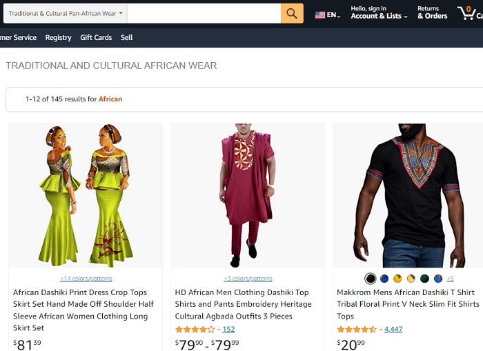 amazon traditional and cultural african wear