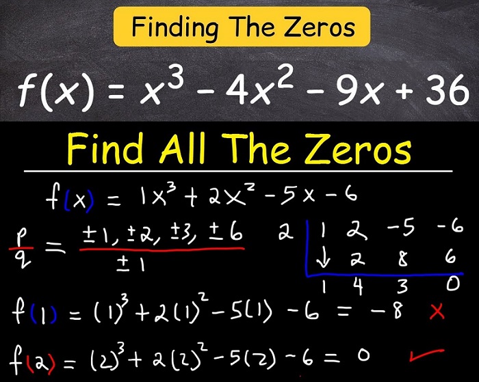 how to find the zeros of any algebraic function